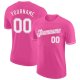 Men's Custom Pink White Performance T-Shirt