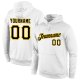 Men's Custom Stitched White Black-Gold Sports Pullover Sweatshirt Hoodie